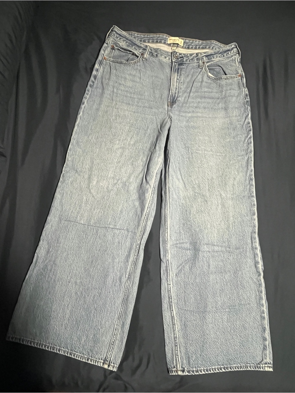 Abercrombie & Fitch Light Blue Wide Leg Jeans Curve Love